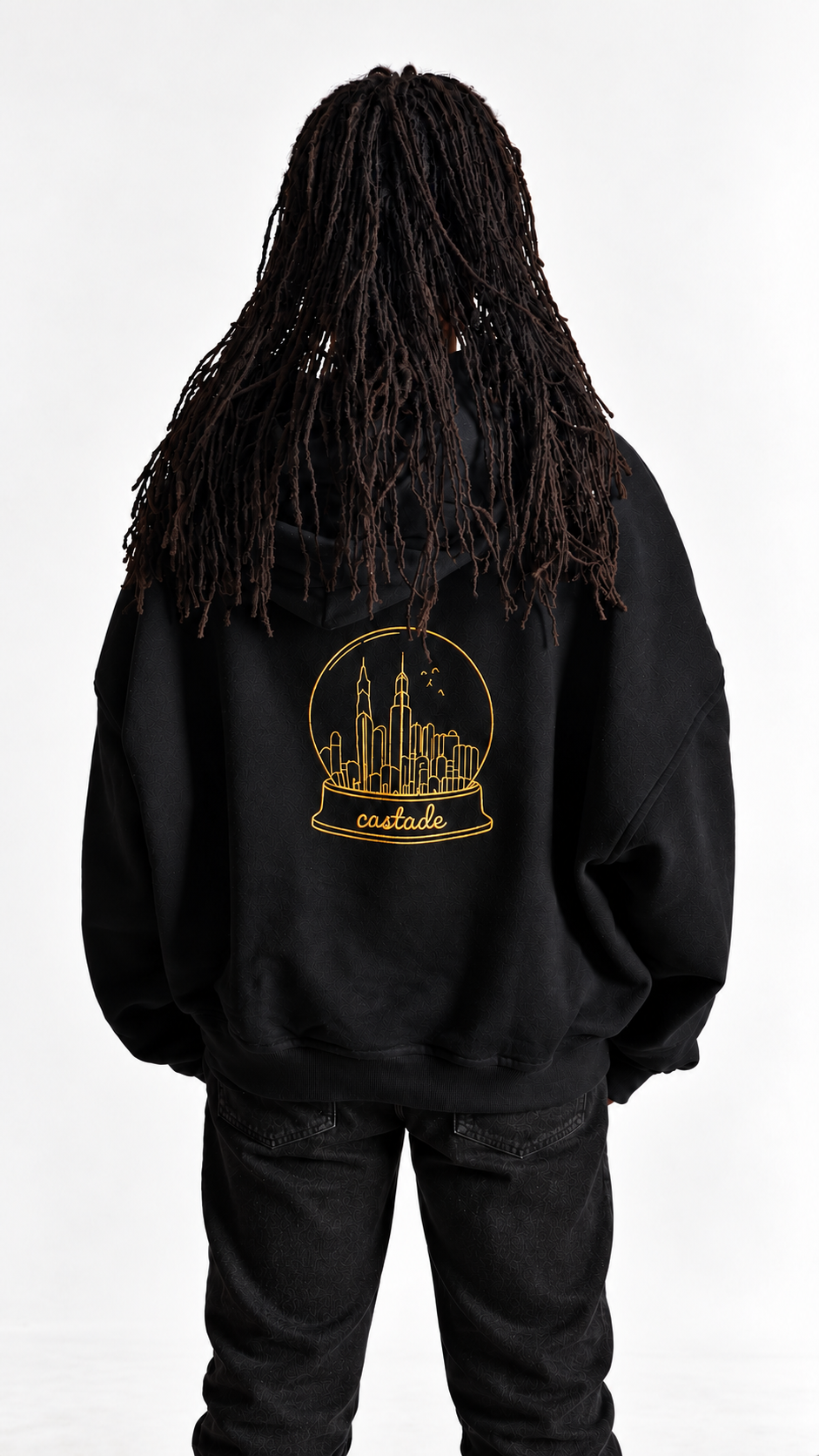 oversized cropped black honey castade hoodie