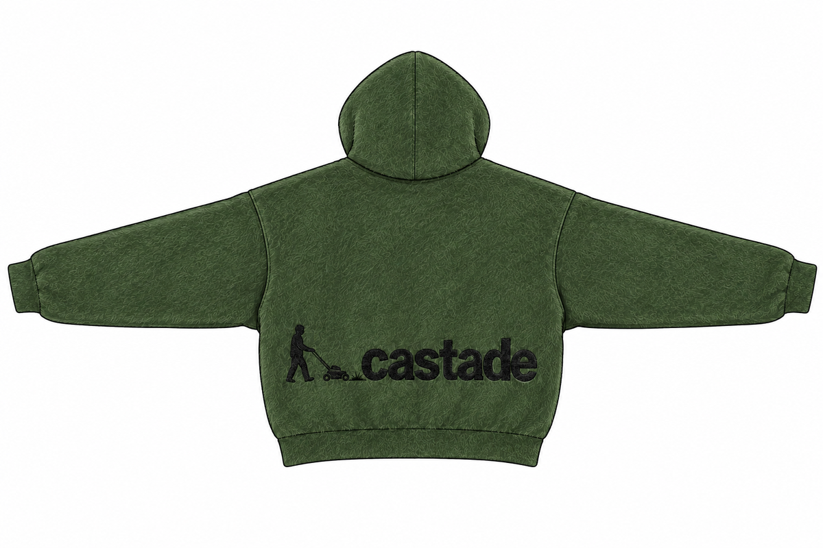 GRASS HOODED ZIPPER