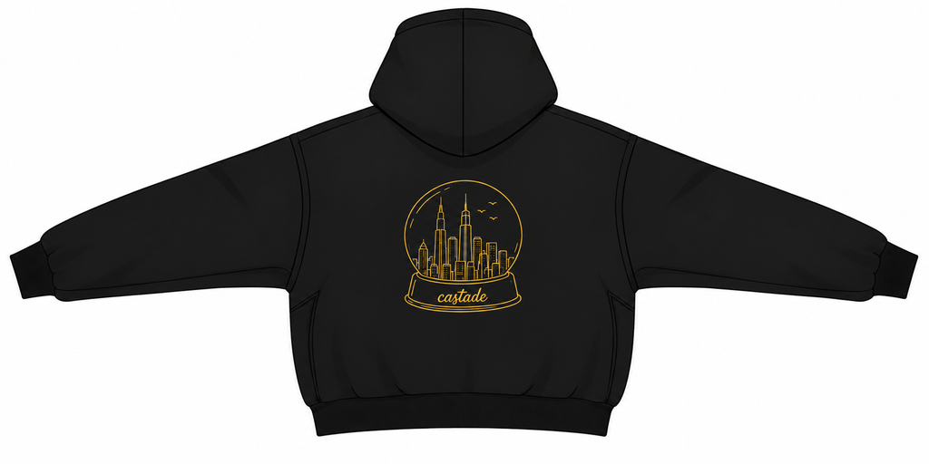 oversized cropped black honey castade hoodie