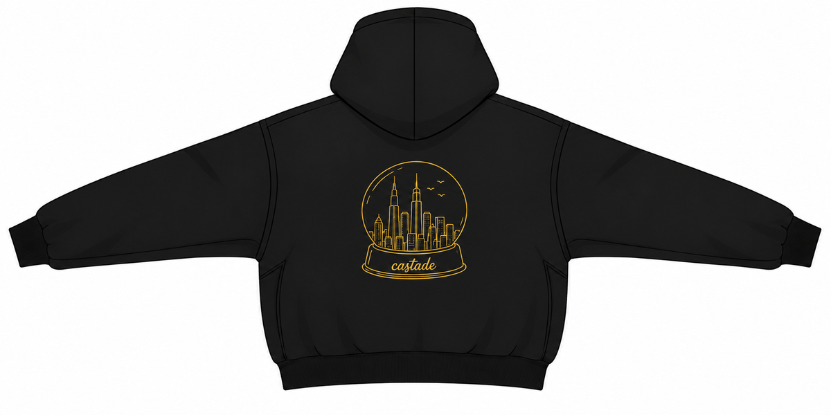 oversized cropped black honey castade hoodie