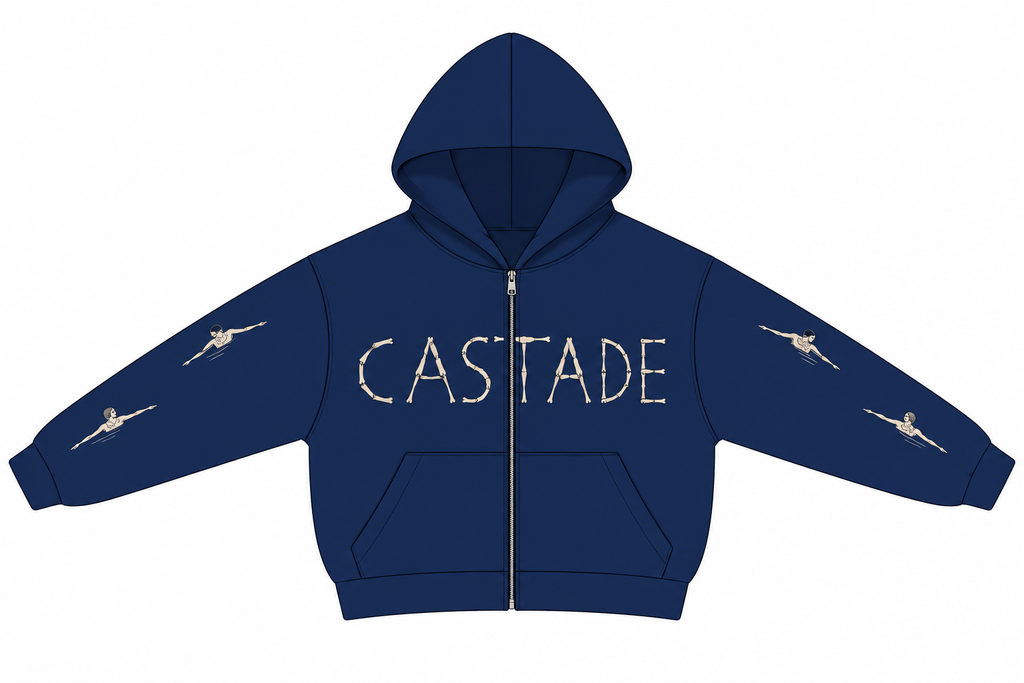 Ocean Blue hooded Zipper