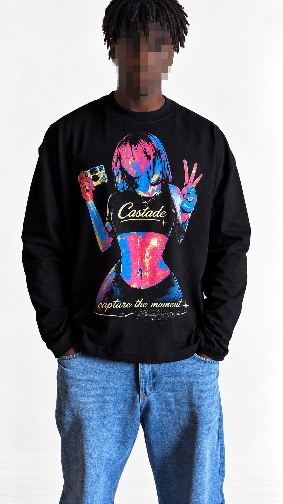 Black long sleeve Capture the moment Tee