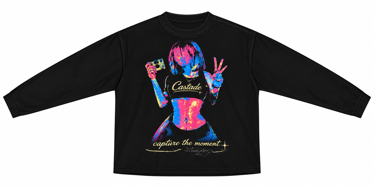 Black long sleeve Capture the moment Tee