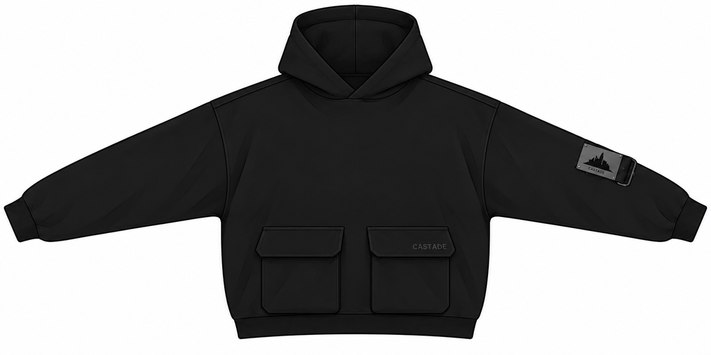 Black utility hoodie