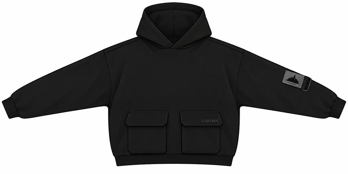 Black utility hoodie