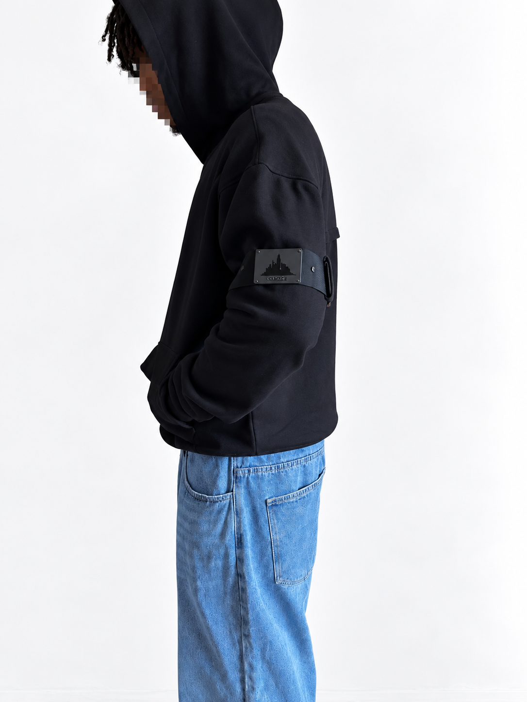 Black utility hoodie